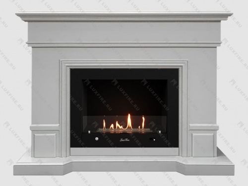 Каминный портал МДФ "Флоренция 1400" с биокамином Lux Fire "Фаер Бокс 4 - 30" (бежевый)