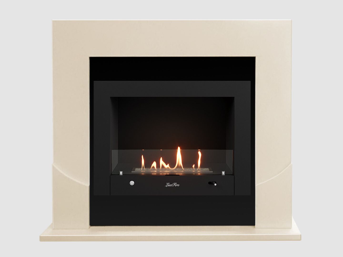 Каминный портал МДФ "Ассен 1110" с биокамином Lux Fire "Фаер Бокс 4 - 25.5" (бежевый) по цене 110 900 руб.