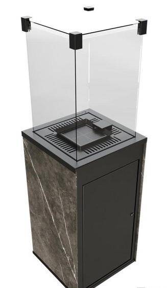 Газовый нагреватель Kratki PATIO/M/G31/37Mbar/Q/N/P/G, Naturali Pietra Grey, с ручным управлением