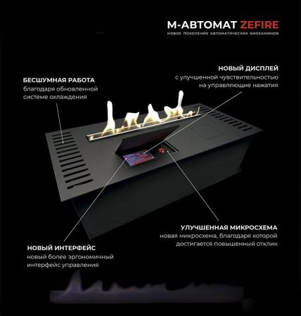 Автоматический биокамин ZeFire M 2000 шлифованный по цене 489 000 руб.