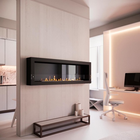 Биокамин SteelHeat WALL ONE 1700 черный, стемалит по цене 87 990 руб.