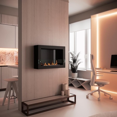 Биокамин SteelHeat WALL ONE 800 черный, стекло, стемалит Биокамин SteelHeat WALL ONE 800 черный, стекло, стемалит по цене 33 285 руб.