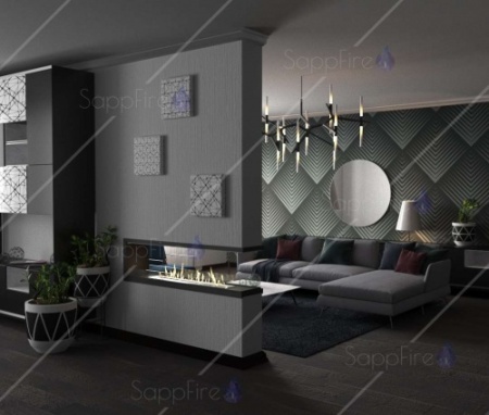 Встраиваемый торцевой сквозной очаг 800 SappFire по цене 42 900 руб.