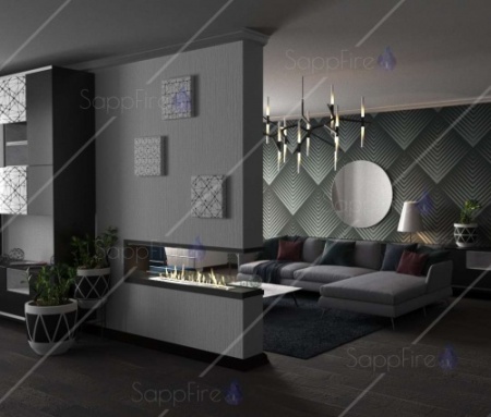 Встраиваемый торцевой сквозной очаг 1400 SappFire по цене 62 600 руб.